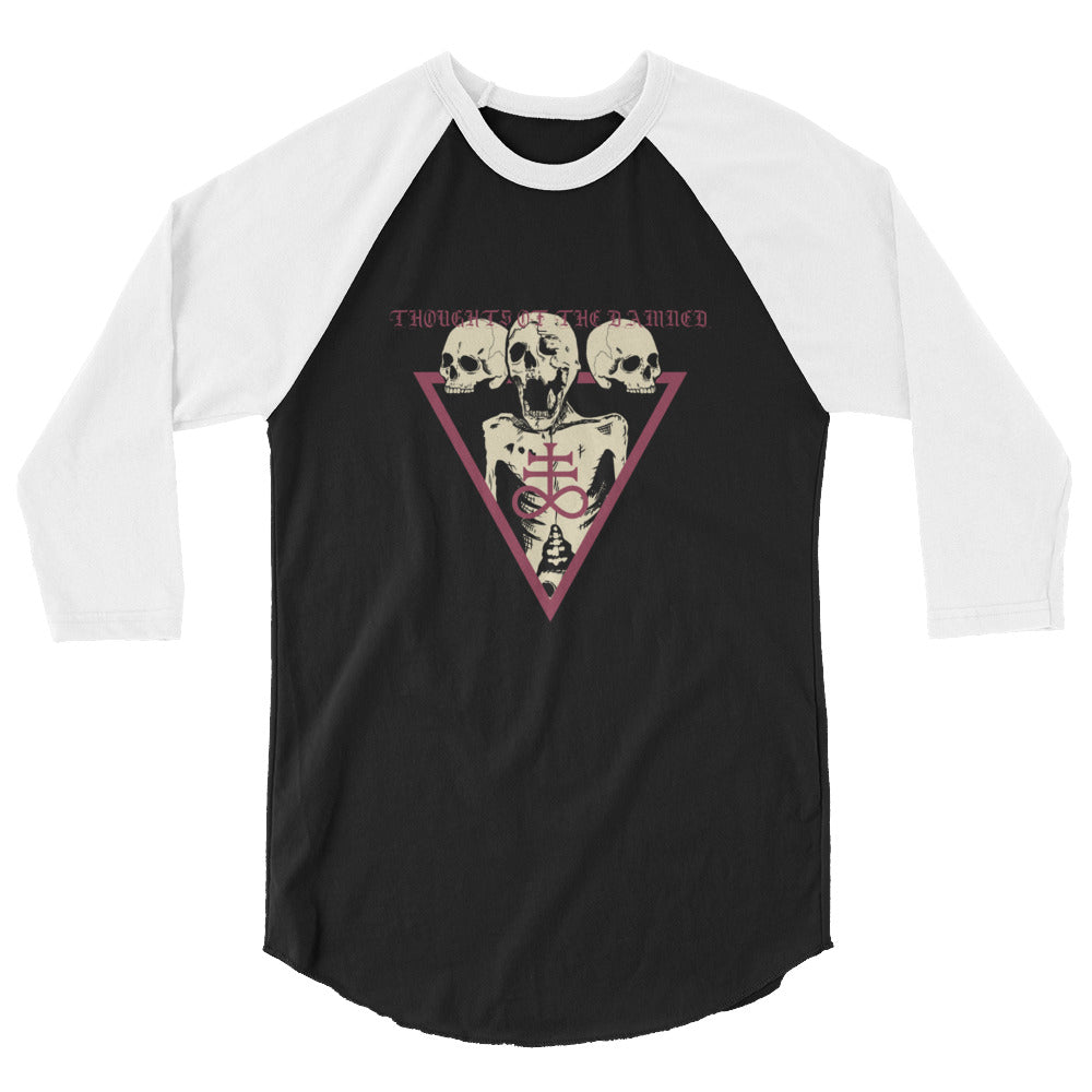 TOTD logo Unisex 3/4 sleeve raglan shirt